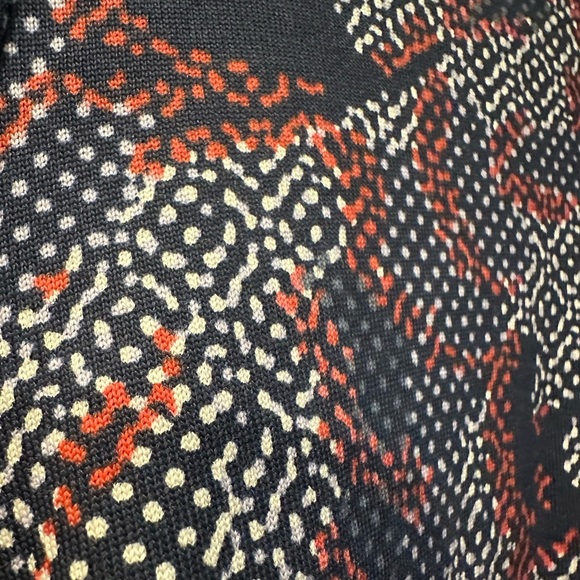 Tory Burch navy multi-color floral print long sleeve mini dress size L - Picture 8 of 10